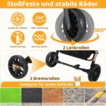 MAMIZO 3in1 Hundewagen mit Transportbox – Faltbarer Hundebuggy bis 20 kg für Hunde & Katzen – Bild 7