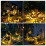 GuKKK Solar Gießkanne Lichterkette – Romantische Gartendeko mit LED Glaskugel & Schäferhaken – Bild 6