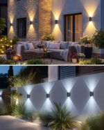 vighep Solar Wandleuchte 2er-Set – Up & Down Leuchte mit 5 Farbtemperaturen, IP65 wasserdicht – Bild 9