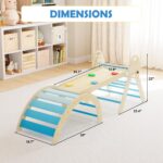 Puecrof 7-in-1 Montessori Kletterdreieck mit Kissen – Holz Kletterspielzeug für Kleinkinder 1-3 Jahre – Bild 2