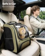 Pecute Katzenrucksack 42x32x26 cm mit Sichtfenster & Mesh-Belüftung – Ergonomischer Haustier-Rucksack – Bild 8