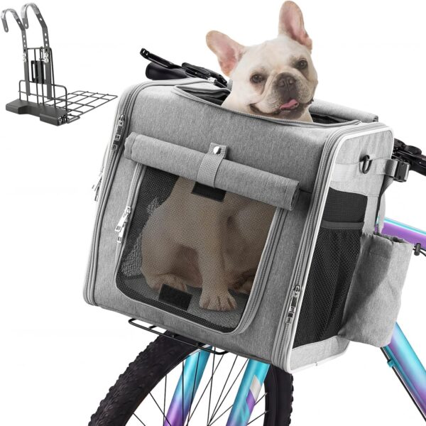 Eiito Hundekorb Fahrrad Vorne bis 10kg – 4in1 mit patentierter L-Halterung & Mesh-Belüftung