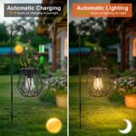 Ketom Solar-Hängelaterne 2er Set – IP65 Gartenleuchte mit Metallkäfig & warmweissem LED – Bild 3