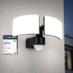 SSC-LUXon NORSU LED-Aussenstrahler 2-flammig 40W – Bewegungsmelder IP65 für Sicherheit
