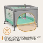 Lionelo Mille 2-in-1 Laufstall & Reisebett 100x100 cm – Faltbar mit Matratze für 0-36 Monate – Bild 8