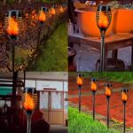 LQWELL Solarfackeln 8er Set mit 12 LED – Flammeneffekt Gartenbeleuchtung IP65 wasserdicht – Bild 8