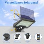 JESLED Solarleuchte 108 LEDs mit Bewegungsmelder & 3 Farbtemperaturen – IP65 Aussenleuchte – Bild 6