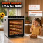 Sommertal Silence 800 Dörrautomat – 12 Edelstahl-Einschübe, 800W, nur 50dB, 24h Timer – Bild 8