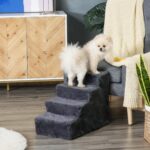 PawHut Hundetreppe 4 Stufen 44 cm – Einstiegshilfe für kleine Haustiere mit waschbarem Bezug – Bild 2