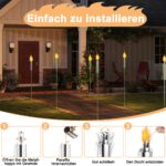 Suusolny 6er Set Gartenfackeln Edelstahl 115cm – Öllampen für Terrasse & Balkon – Bild 6