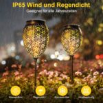 2er Set Vintage Solarleuchten 52/69 cm – Warmweisses Gartenleuchten mit IP65 Wasserschutz – Bild 2