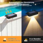 Solpex Solar-Zaunleuchten 8er Set – Warmweiß Terrassenleuchten wasserdicht für Außen – Bild 3