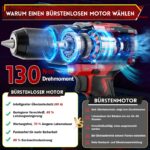 130 Nm Akku Schlagbohrschrauber 21V – Bürstenlos mit 4.0Ah Akku & Makita Kompatibilität – Bild 3