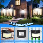 Solar-Wandleuchte mit Bewegungsmelder 248 LEDs – IP65 Sicherheitsstrahler für Garten & Garage – Bild 6