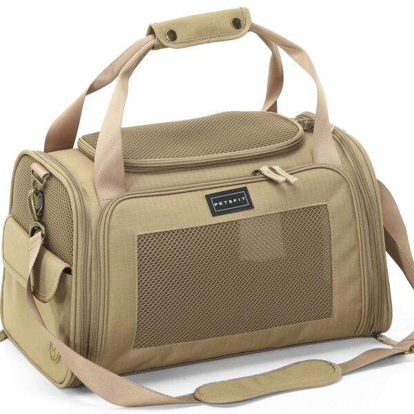 Petsfit Transporttasche Katze Hund faltbar – Flugtasche mit Schultergurt & Kissen