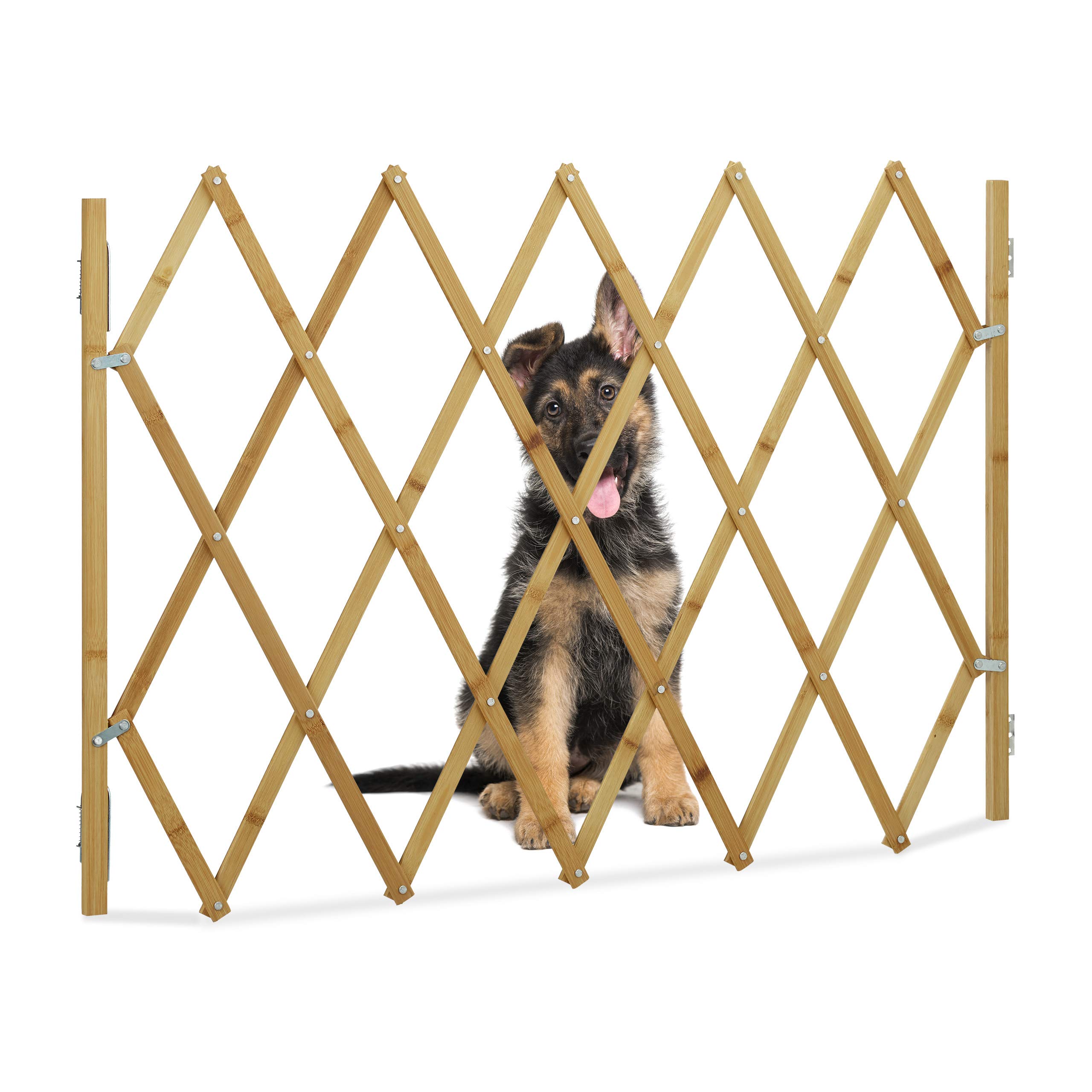 Relaxdays Hundeabsperrgitter 82,5 cm – Scherengitter für Tür & Treppe, ausziehbar bis 116,5 cm