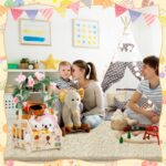 Wuciray Wickelkorb mit Holzrädern & Griff – Multifunktionaler Babygeschenk Korb aus Holz – Bild 6