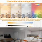 LZQ LED Deckenleuchte 48W Ø40cm dimmbar mit Fernbedienung – RGB Farbwechsel für alle Räume – Bild 4