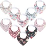 KeaBabies 10er-Pack Bandana-Lätzchen Bio-Baumwolle – Saugfähige Sabber-Lätzchen für Neugeborene
