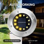 Nurkoo 12er Set Solar Bodenleuchten mit 12 LEDs – Warmweiss Gartenbeleuchtung für Aussen – Bild 5