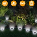 YIFMOO Solar Bodenleuchten 12er Set – Kaltweiße LED Gartenbeleuchtung IP65 wasserdicht – Bild 6