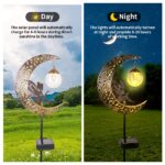 Axafnev Solar-Feenmond Gartensteckleuchte – Wetterfeste LED Gartenbeleuchtung mit Glaskugel – Bild 3