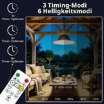Artrastar Solar-Hängelampe mit Fernbedienung – Dimmbar, 3 Farbtemperaturen, IP65 für Garten & Terrasse – Bild 4