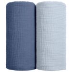 lulumoon Baby Pucktuch 100x100cm Musselin Baumwolle – Atmungsaktive Wickeldecke 2er Set