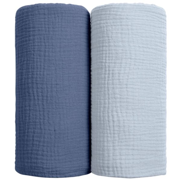 lulumoon Baby Pucktuch 100x100cm Musselin Baumwolle – Atmungsaktive Wickeldecke 2er Set