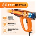 SEEKONE Heissluftpistole 2000W mit Keramik-Heizkern – 60-600°C variable Temperaturregelung & 7er Zubehör-Set – Bild 3