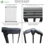 VOUNOT Kaminschutzgitter 300x75 cm mit Sicherheitstür – Faltbares Ofenschutzgitter – Bild 6