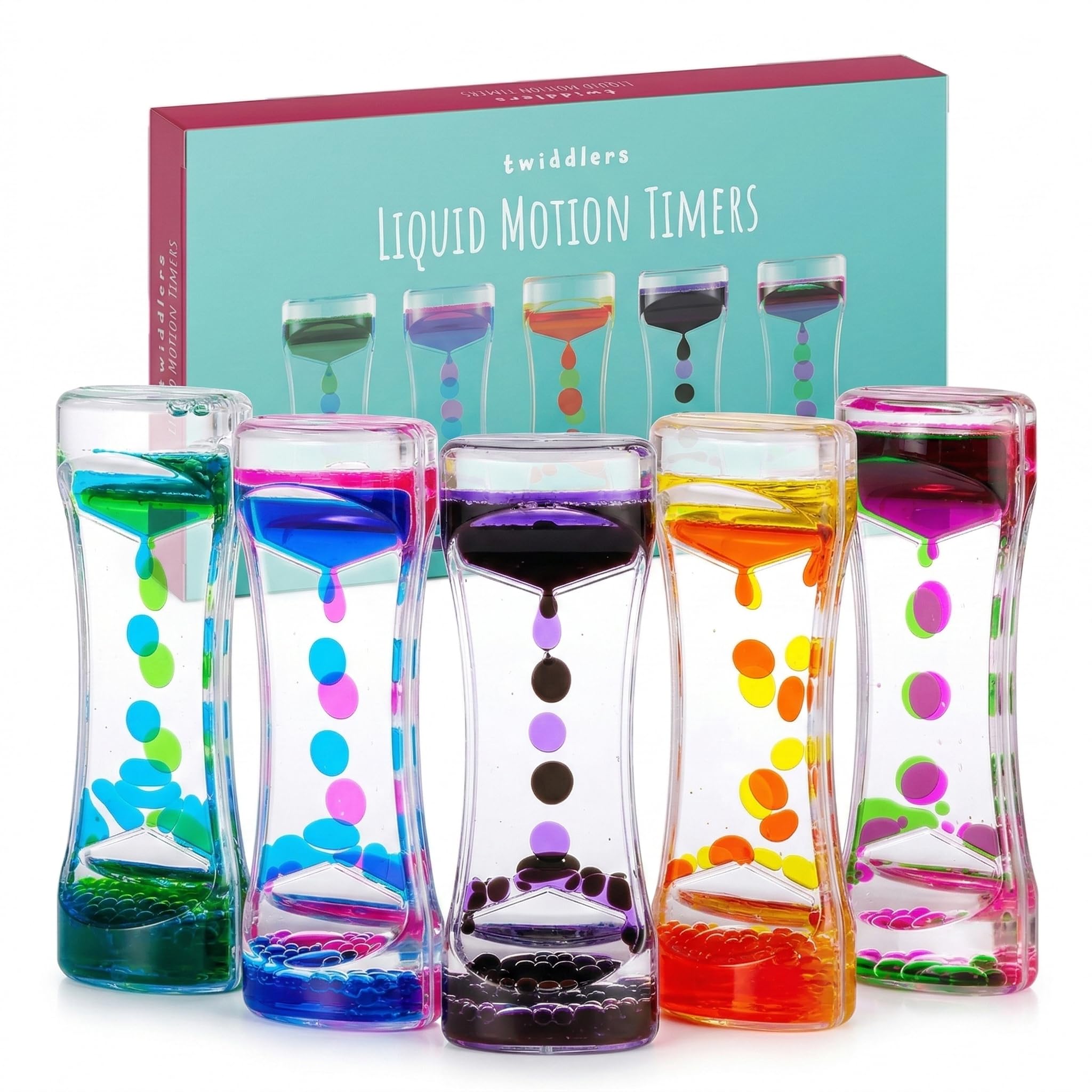 THE TWIDDLERS Liquid Motion Lavalampen-Set 5er Pack – Sensorisches Entspannungsspielzeug für Kinder & Erwachsene