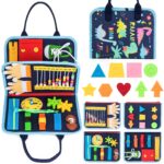 ACDAY Busy Board Montessori Spielzeug – 20 Lernaktivitäten für Kleinkinder ab 1 Jahr (Blau)