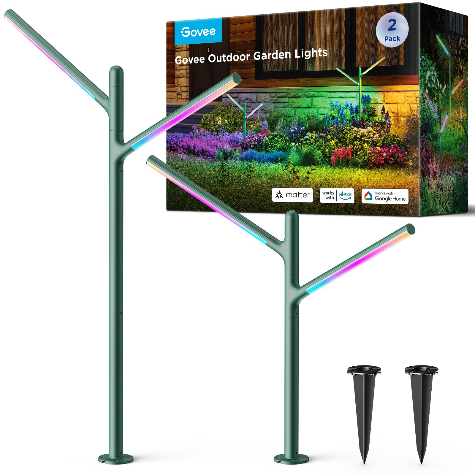 Govee RGBWWIC Gartenleuchte 1100lm – Smart LED Gartenbeleuchtung mit Alexa & Matter