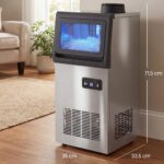 HOMCOM Kommerzielle Eiswürfelmaschine 36 kg/24H – Selbstreinigend mit LCD & Edelstahl – Bild 4