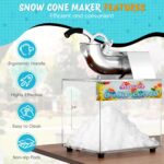 VALONDINO 48L Schneekegel-Maschine – 226,8 kg/h kommerzielle Eismaschine für Events – Bild 5