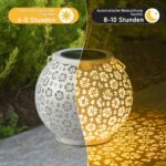 JOYCREATOR Vintage Solar Laterne Gross – IP65 Wasserdicht mit Pflaumenblüte für Garten – Bild 2