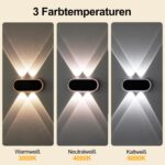 Hiromeco 4er-Set Solar Wandleuchten mit Up&Down-Licht – IP65 wasserdicht für Garten – Bild 5