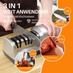 JOVANT Elektrischer Messerschärfer 3-in-1 – Profi-Schärfen für alle Küchenmesser – Bild 3