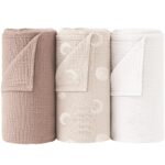 Bearmoss Pucktuch 3er-Set Musselin 100% Baumwolle 96x102cm – Atmungsaktive Babydecke