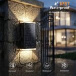 GBEAST Solar-Wandleuchte Aussen mit RGB & 3 Farbtemperaturen – IP67 Dekoleuchte für Hauseingänge – Bild 5