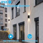 WYQSX LED-Außenwandleuchte 2er-Set 6W – Warmweisses Up & Down Licht für Fassade – Bild 3