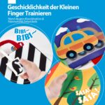 hahaland Kontrastbuch Baby – Stoffbuch mit Spiegel für Neugeborene 0-12 Monate – Bild 6