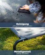 lionto Erhöhte Hundeliege 75 x 47 cm – Outdoor Haustierliege mit Metallgestell Grau – Bild 4