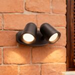 JNR Aussenwandleuchte Anthrazit mit 330° Doppel-Strahler – IP65 LED Wandlampe – Bild 8