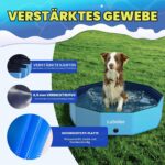 Lubolee Hundepool 120x30cm – Faltbares Planschbecken für grosse Hunde mit rutschfester Oberfläche – Bild 2