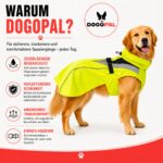 DOGOPAL Regenmantel Hund wasserdicht mit Reflektorstreifen – Gelber Hundemantel für alle Grössen – Bild 11