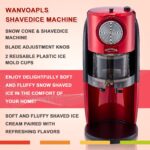 Wanvoapls Rasierte Eismaschine – Schneekegel-Maschine mit Edelstahl-Klingen für Zuhause – Bild 3