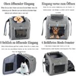BABEYER Hundefahrradkorb mit 4 Türen & Mesh-Fenster – Erweiterbarer Transportrucksack für kleine Hunde – Bild 2