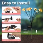 PATIOPIA Solar-Blumenleuchten 6er Set – Warmweiss Gartenlichter mit 60 LEDs für Terrasse & Wege – Bild 5
